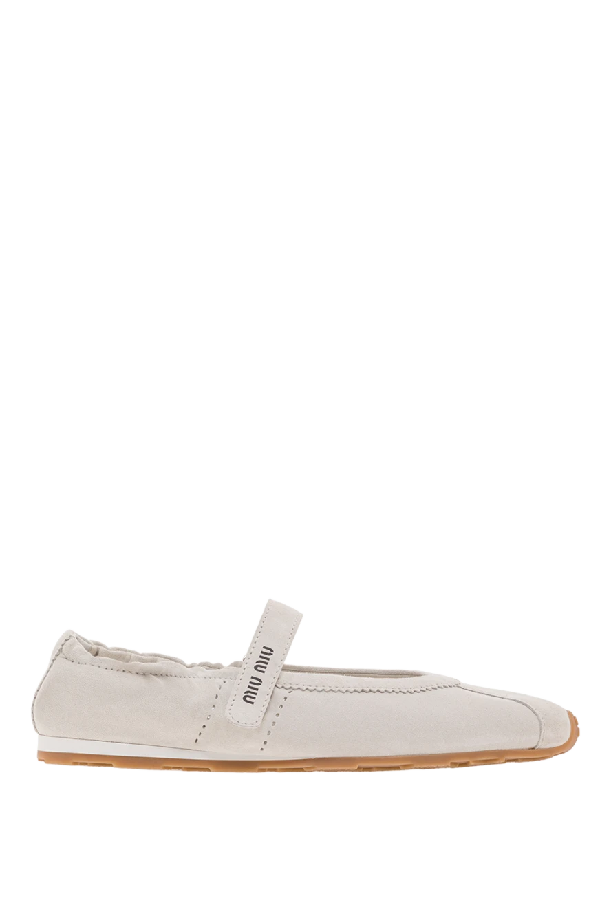 Miu Miu сұр түсті замша балеткалары 192617 - фото 1