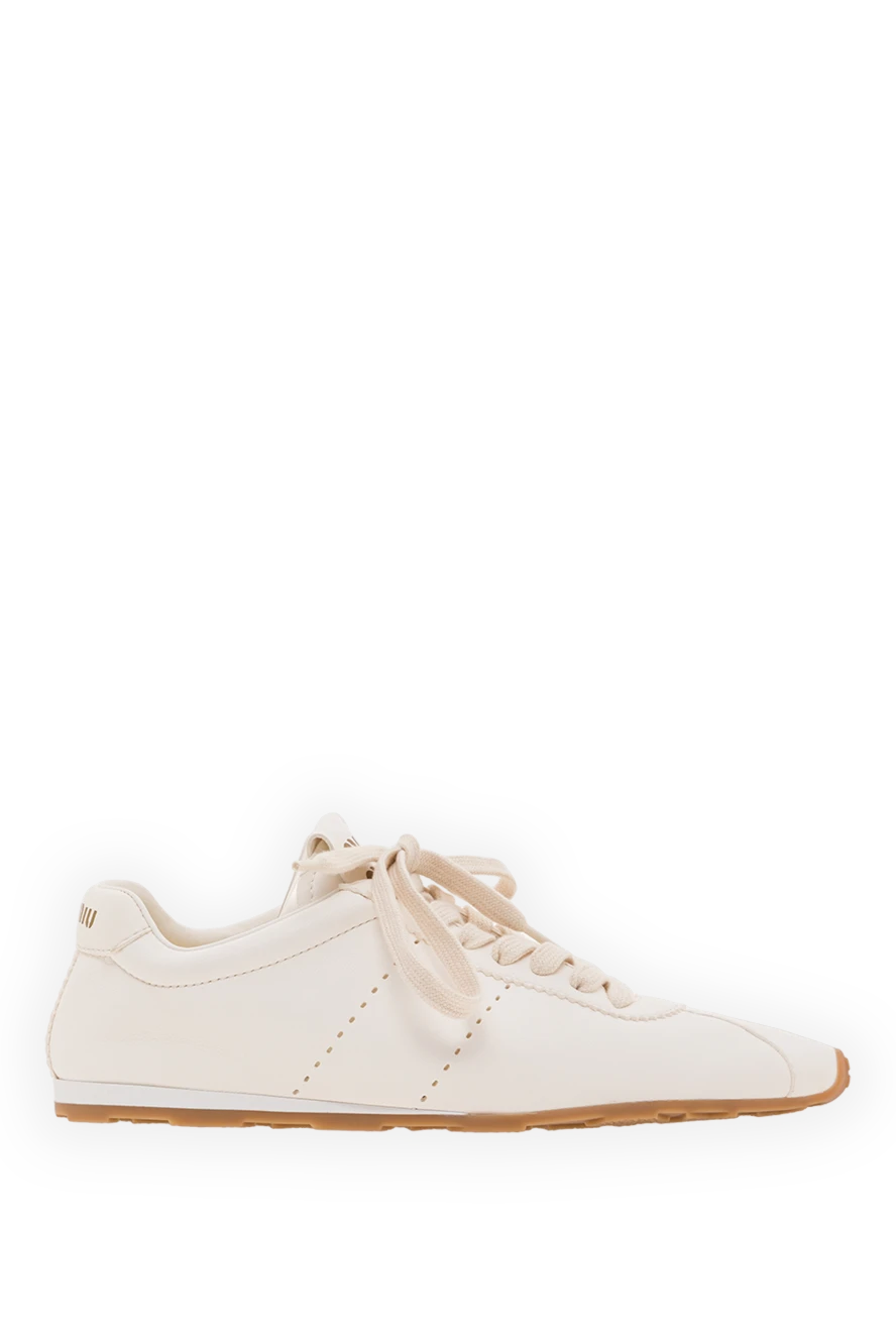 Miu Miu cверхлегкие и универсальные кроссовки из белой кожи наппа 192619 - фото 1