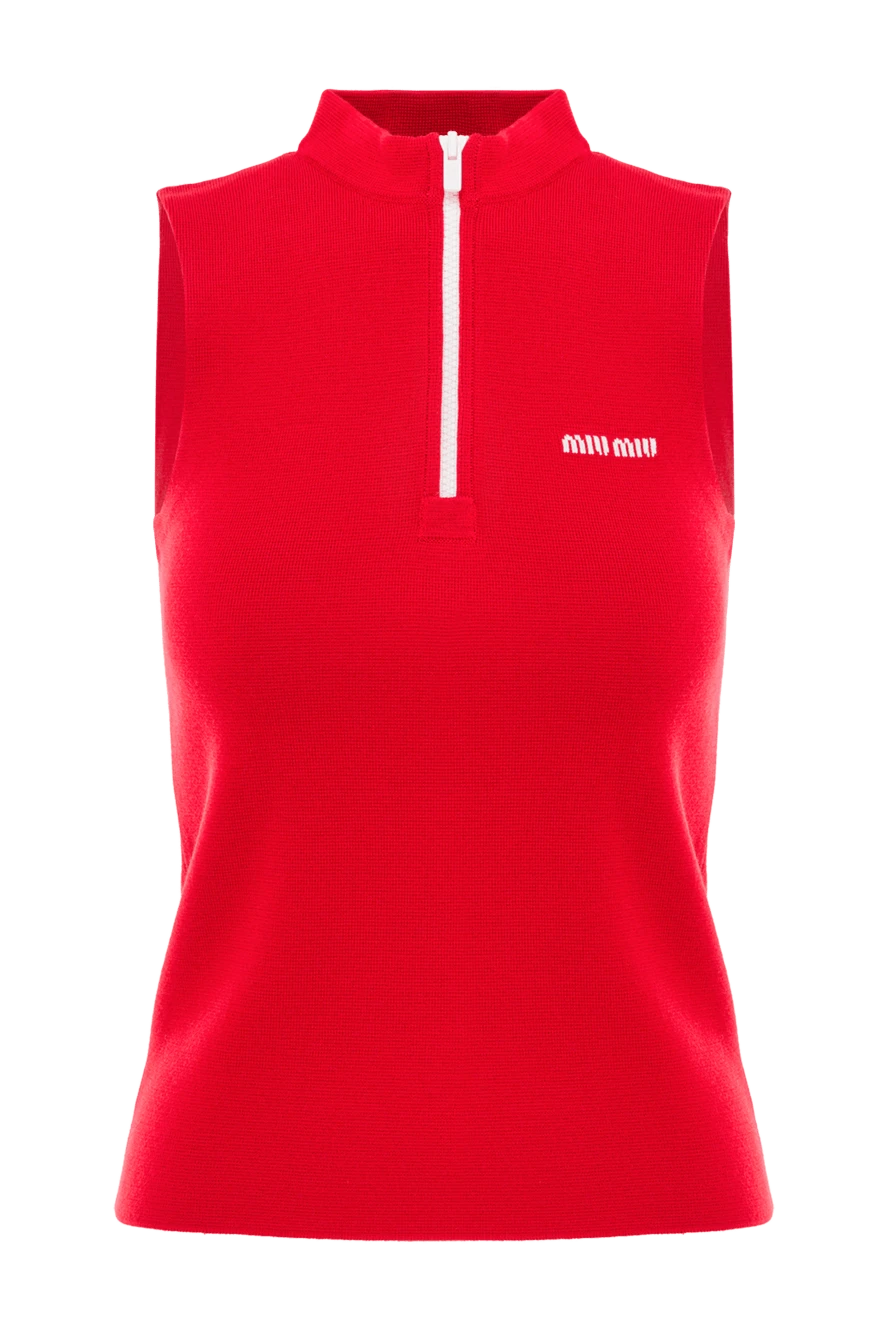 Miu Miu красный шерстяной жилет на молнии 192624 - фото 1