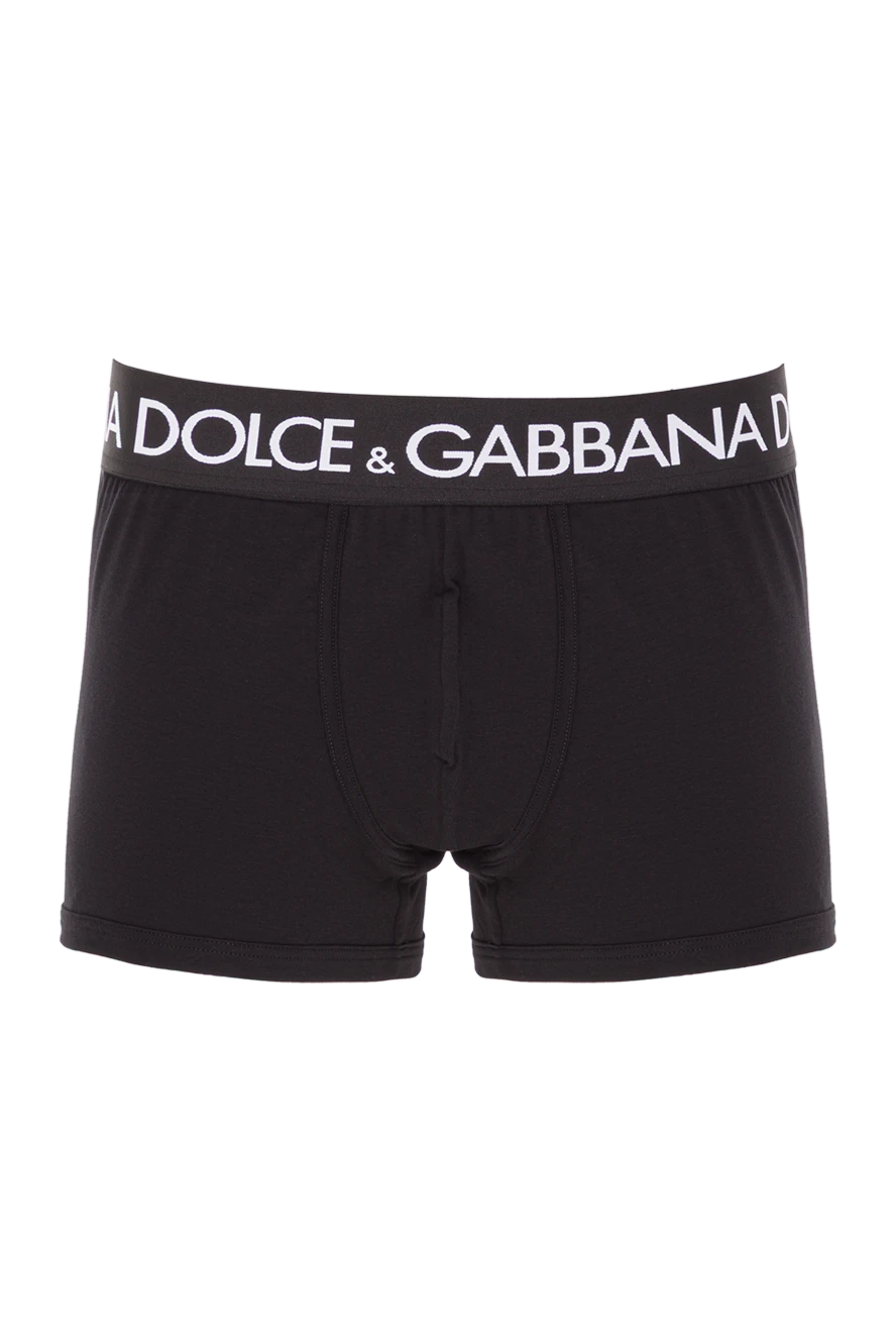 Dolce & Gabbana черные боксеры из биэластичного хлопкового джерси 192655 - фото 1
