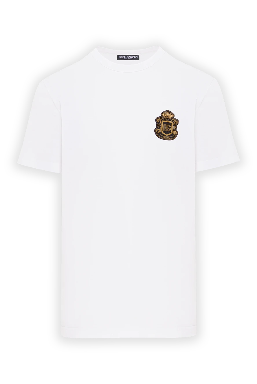 Dolce & Gabbana аппликациясы бар ақ түсті ерлерге арналған джерси футболкасы 192658 - фото 1