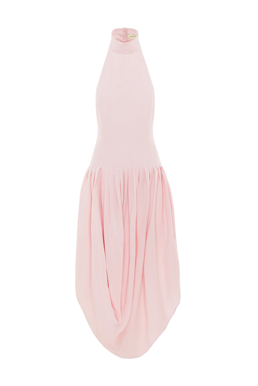 Magda Butrym a soft pink midi dress with an open back and draping 192662 - photo 1
