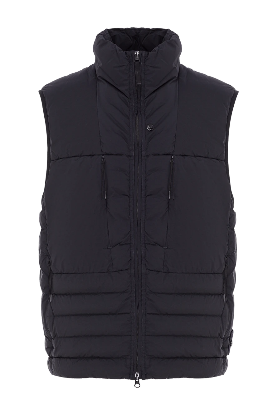 Stone Island легкий мужской пуховый жилет из нейлона синего цвета с двусторонней молнией 192667 - фото 1