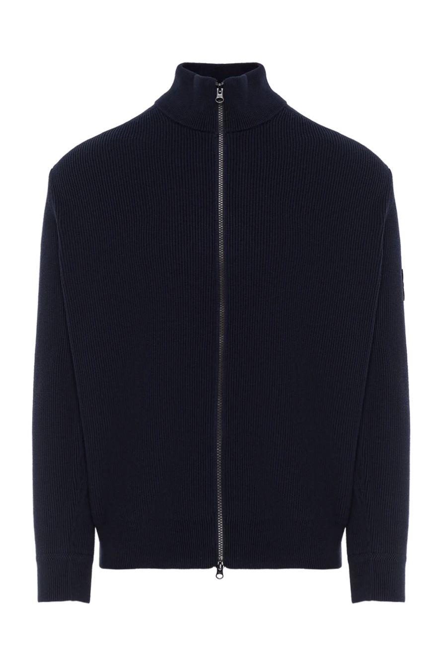 Stone Island фирмалық компас патчы бар көк түсті мақта кардиган 192670 - фото 1