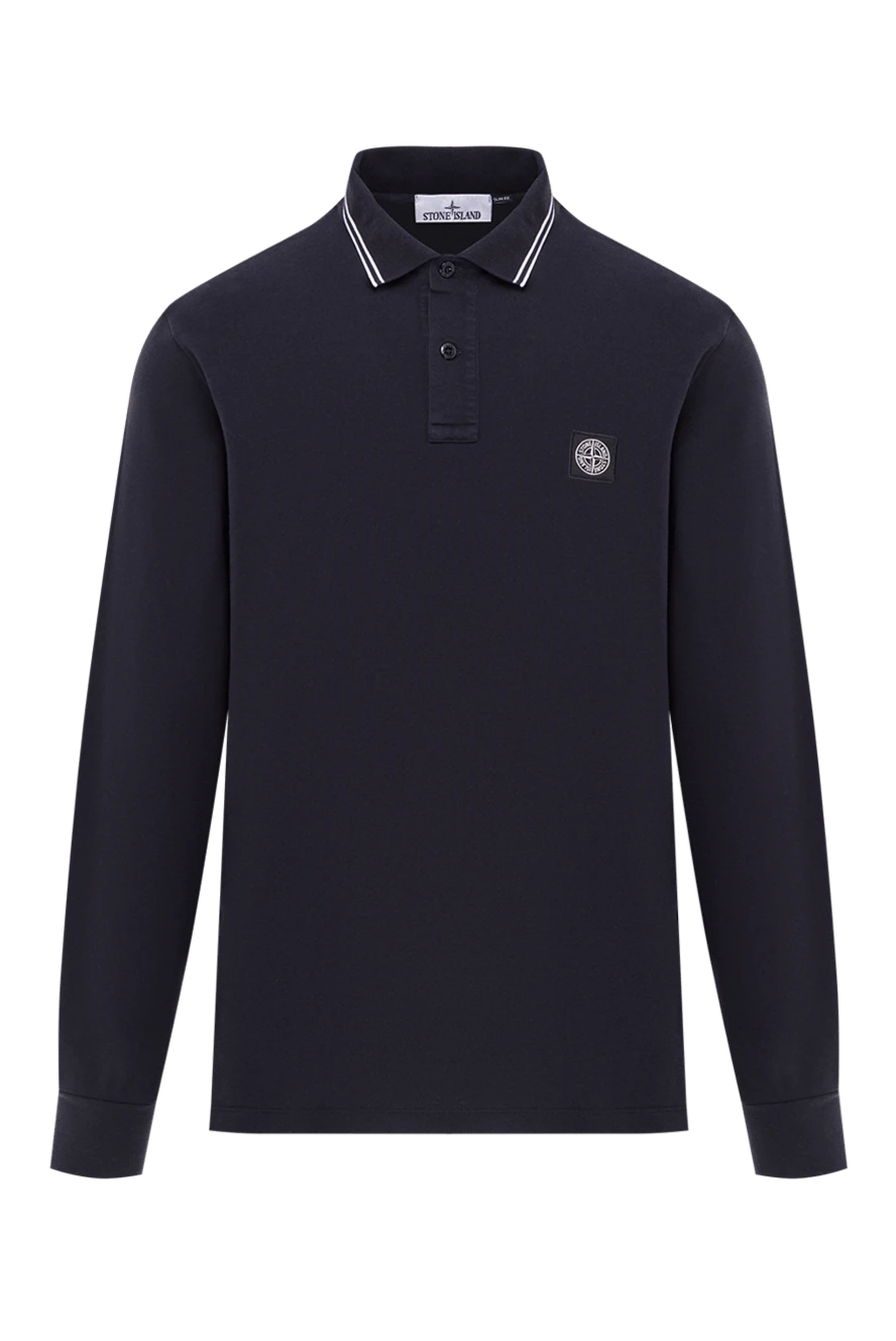 Stone Island көк түсті органикалық мақтадан тігілген ұзын жеңді поло жейдесі 192671 - фото 1