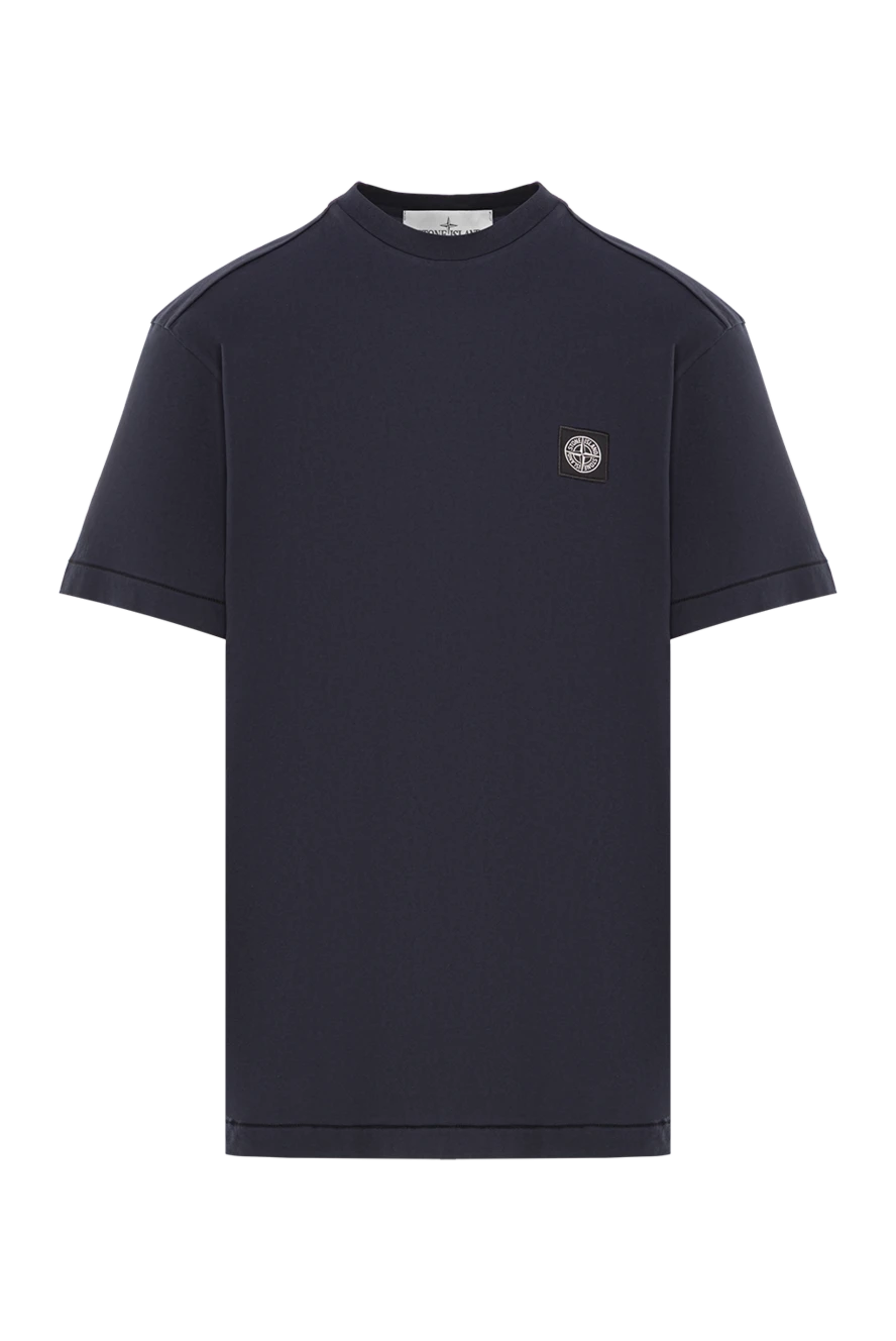 Stone Island мақтадан жасалған қысқа жеңді көк футболка 192678 - фото 1