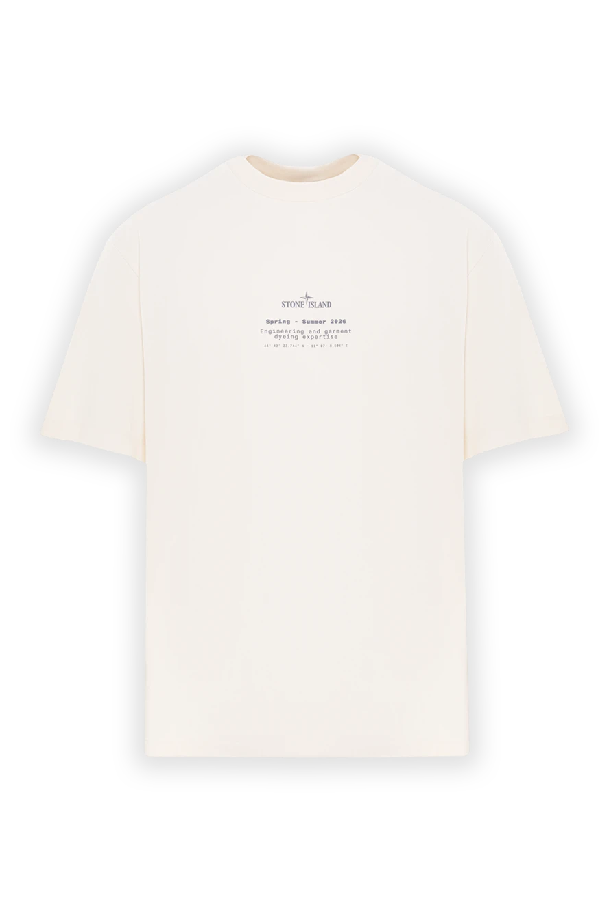 Stone Island футболка белая с короткими рукавами из чесаного органического хлопка 192679 - фото 1
