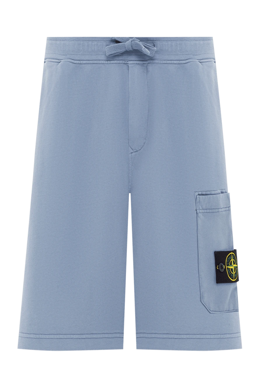 Stone Island blue organic cotton fleece sports shorts 192684 - photo 1