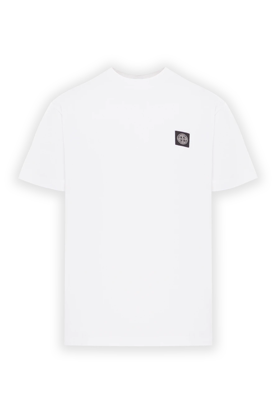 Stone Island white short-sleeved cotton jersey t-shirt 192699 - photo 1