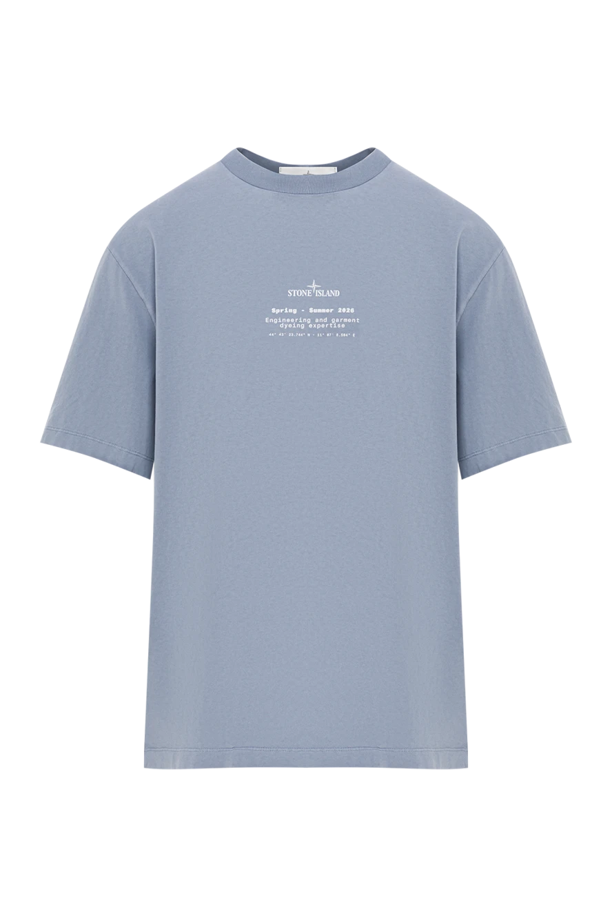 Stone Island футболка голубого цвета из чесаного органического хлопка 192702 - фото 1