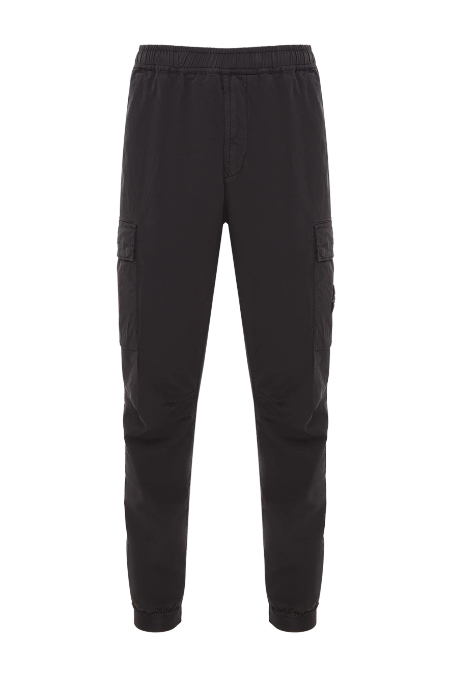 Stone Island regular fit tapered cargo pants with a drawstring waistband in black 192705 - photo 1