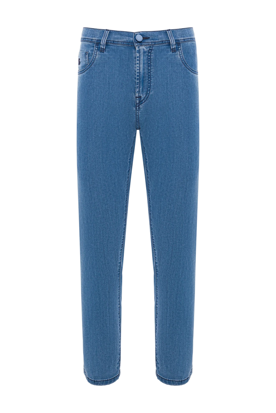 Scissor Scriptor мужские джинсы голубого цвета с вышивкой в виде логотипа 192715 - фото 1