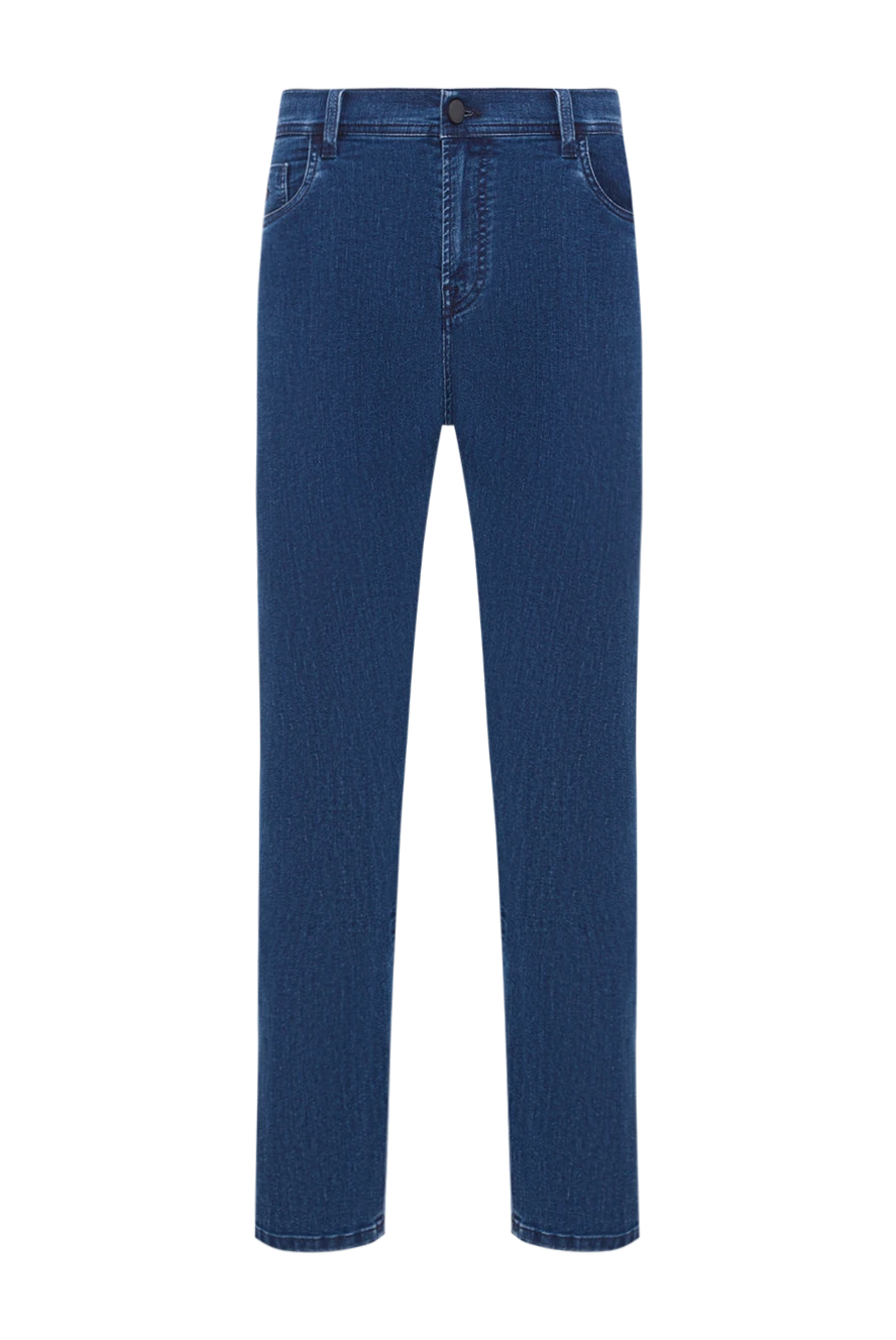 Scissor Scriptor мужские джинсы синего цвета прямого кроя с пятикарманным фасоном 192721 - фото 1