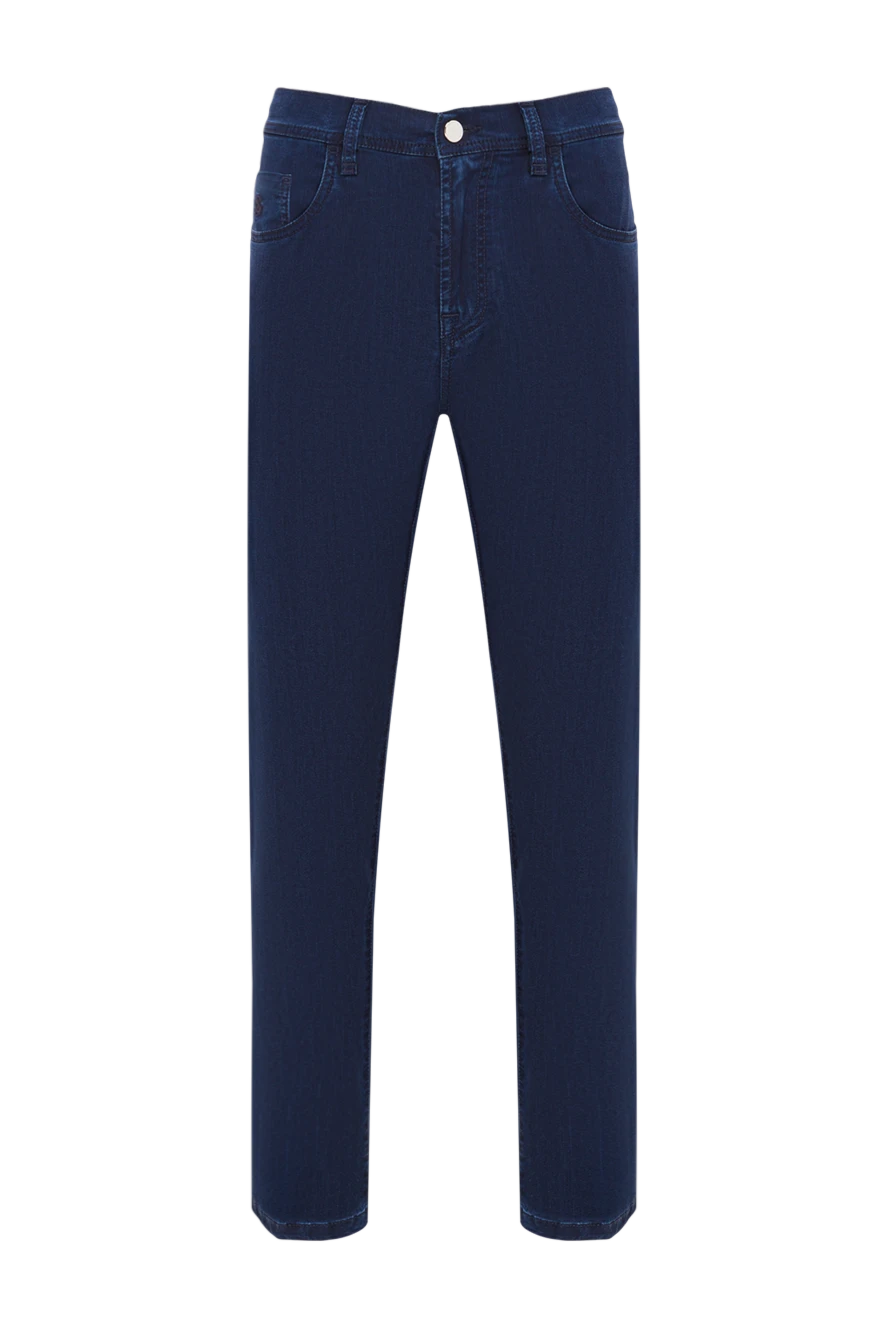 Scissor Scriptor men's dark blue jeans with a simple design 192724 - photo 1