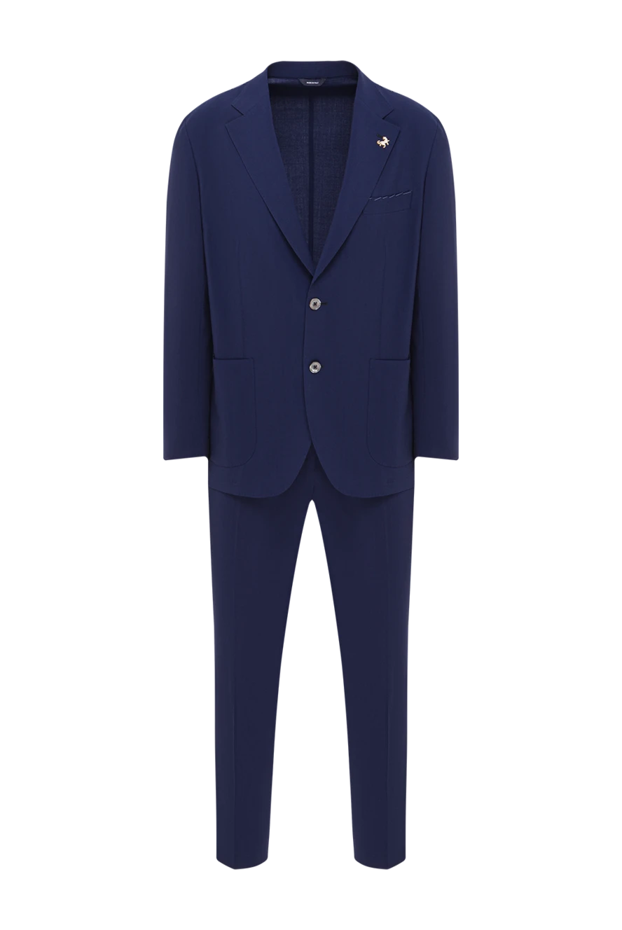 Tombolini мужской классический темно-синий костюм с накладными карманами 192730 - фото 1