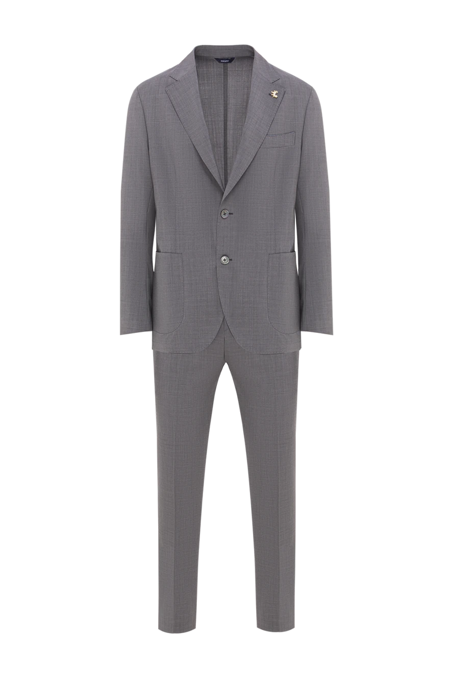 Tombolini табиғи жүннен жасалған классикалық ерлерге арналған сұр костюм 192731 - фото 1
