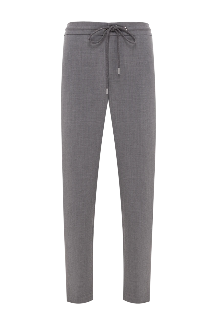 Tombolini серые мужские брюки в стиле кэжуал с эластичным поясом на кулиске 192737 - фото 1