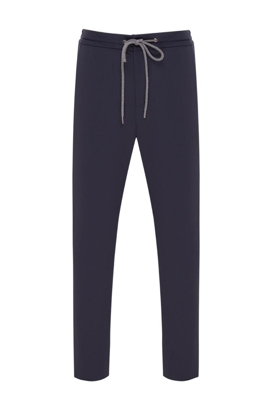 Tombolini ерлерге арналған қою көк түсті жүннен жасалған баулы шалбар 192739 - фото 1