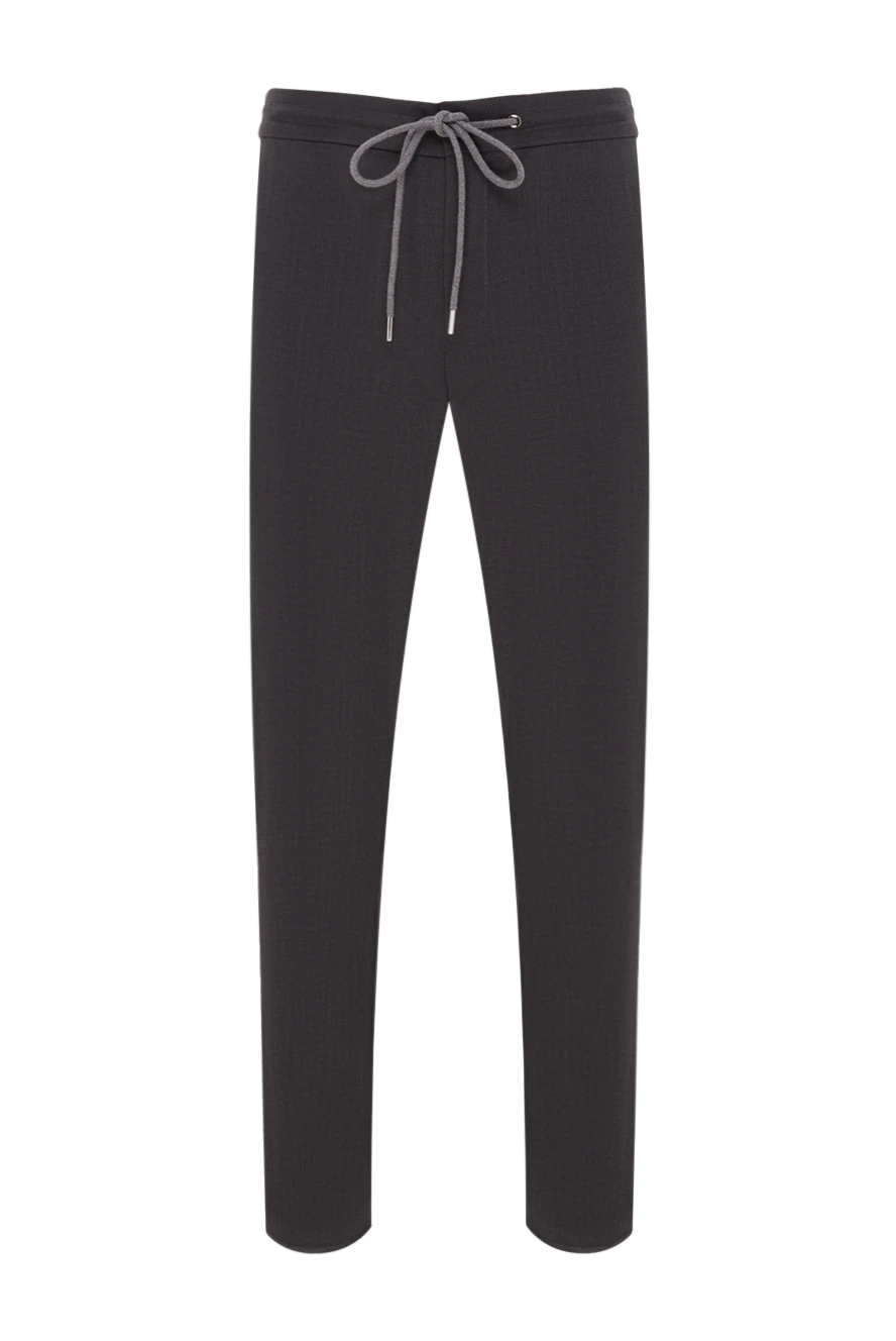 Tombolini серпімді белбеуі бар қою сұр түсті ерлерге арналған күнделікті шалбар 192740 - фото 1