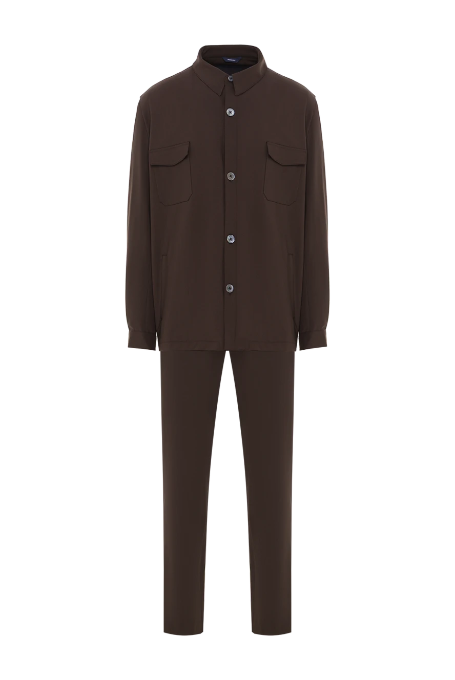 Tombolini ерлерге арналған қоңыр түсті күнделікті костюм 192742 - фото 1