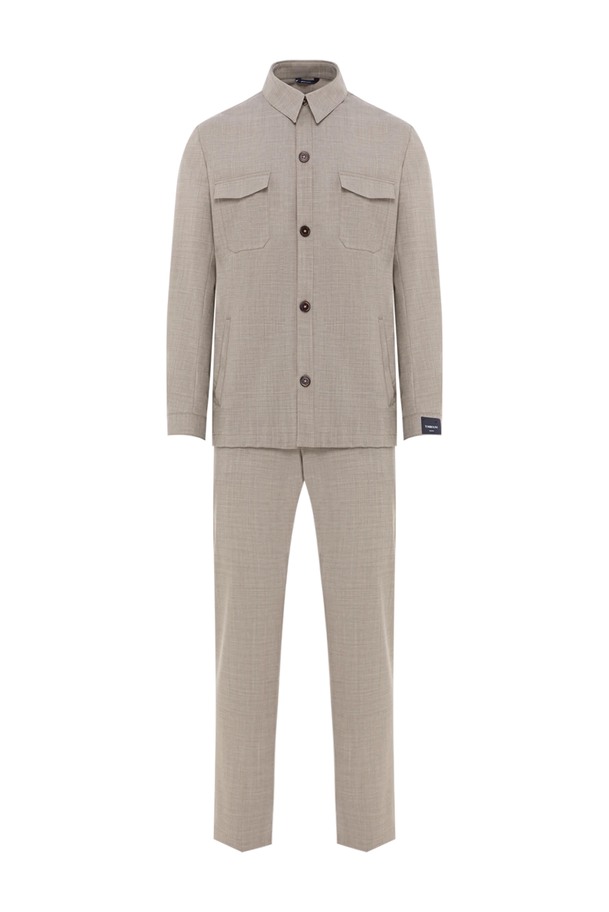 Tombolini мужской костюм бежевого цвета в стиле casual 192746 - фото 1