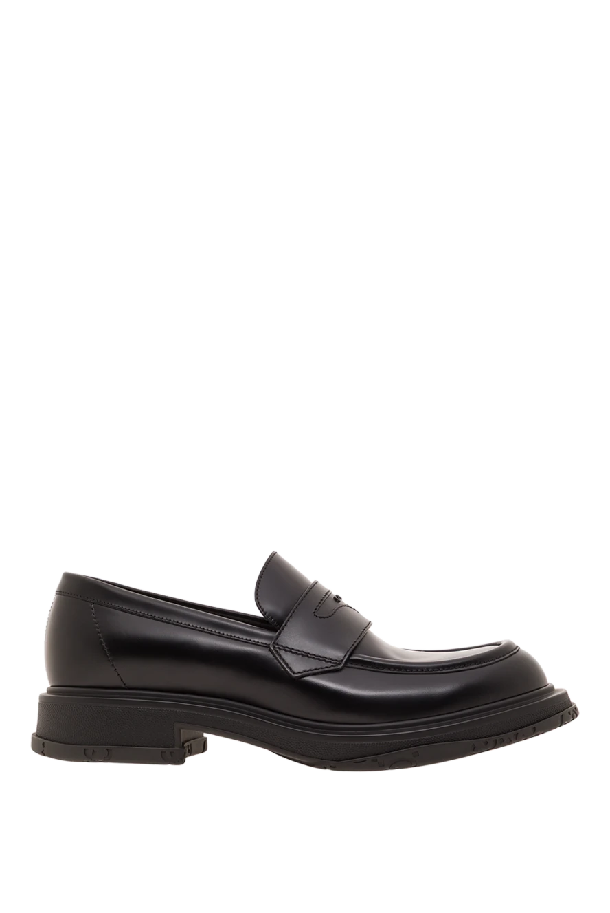 Gucci кожаные пенни-лоферы в черном цвете с логотипом 192750 - фото 1