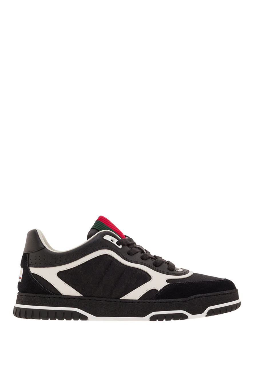 Gucci мужские кроссовки re-web из черного текстиля и кожи 192754 - фото 1