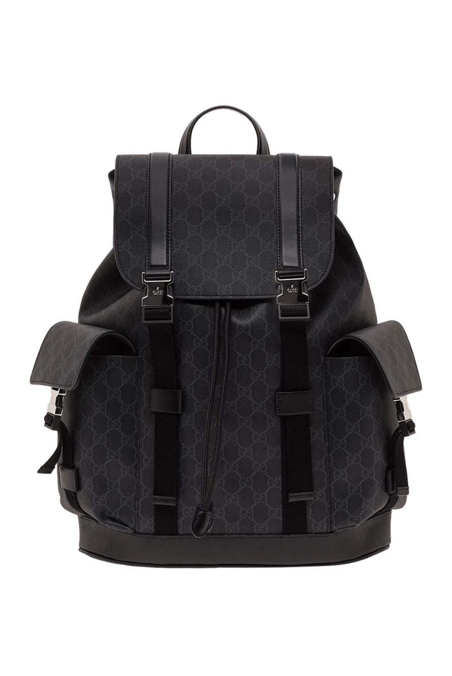 Gucci мужской рюкзак из фирменного текстиля gg supreme с отделкой из кожи 192767 - фото 1