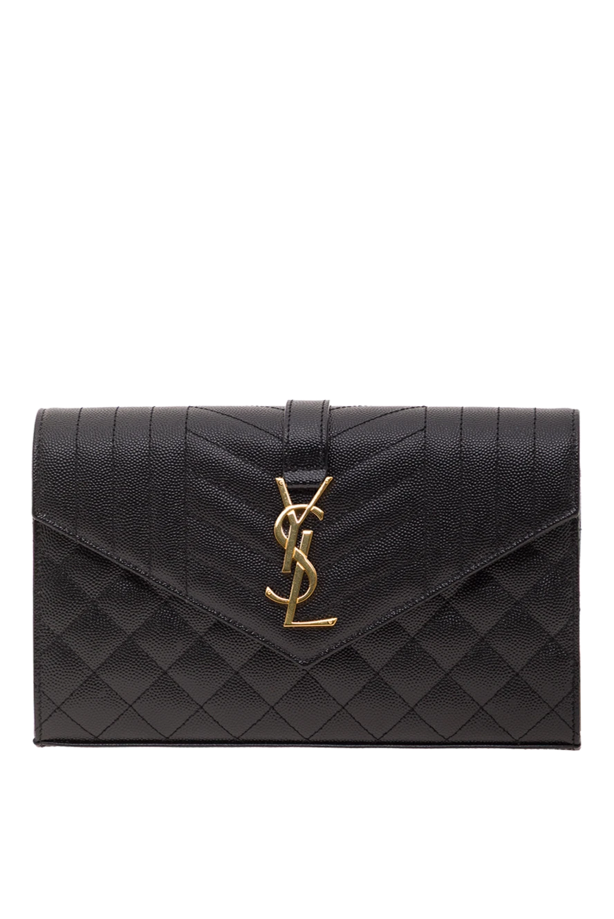 Saint Laurent сумка-конверт envelope из стеганой зернистой кожи теленка 192780 - фото 1