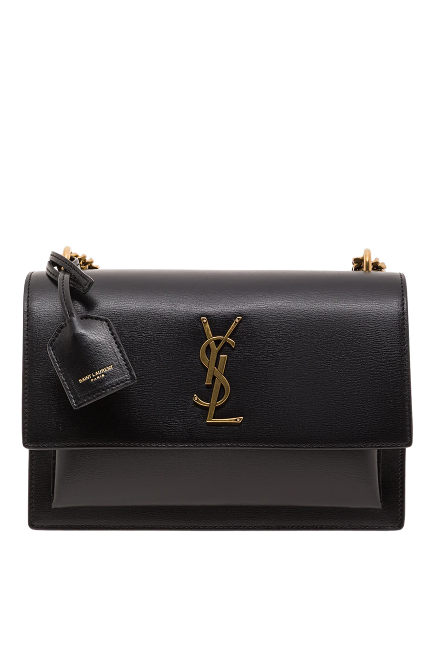 Saint Laurent cумка sunset в классическом черном цвете из гладкой телячьей кожи 192788 - фото 1