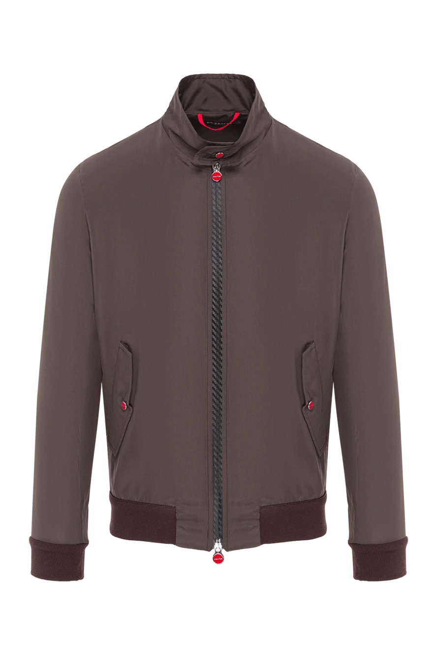 Kiton men's brown bomber jacket with a stand-up collar 192801 - photo 1