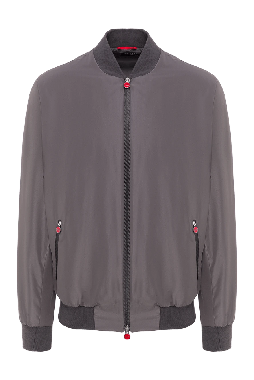 Kiton мужской серый бомбер с брендированными красными бегунками 192803 - фото 1