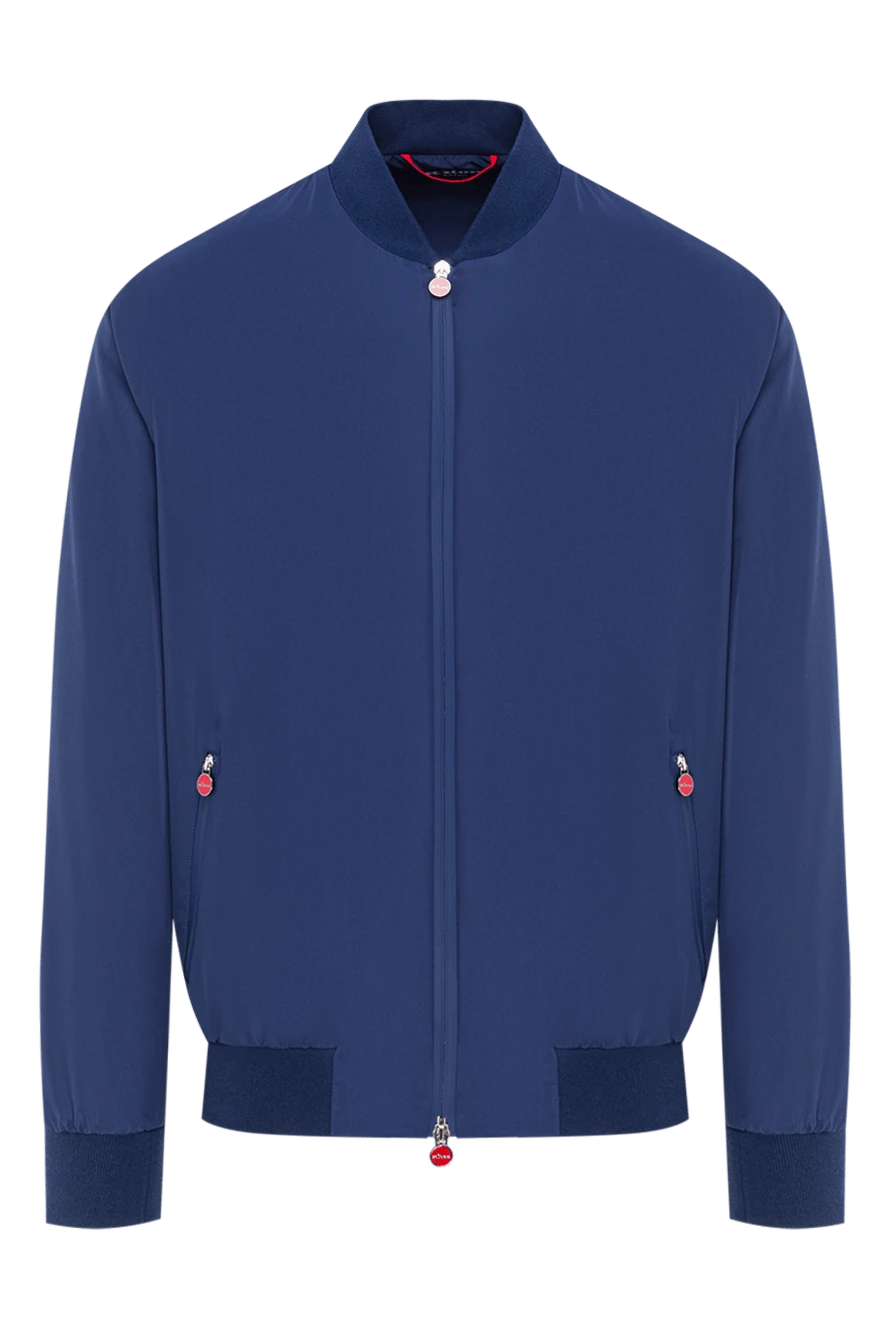 Kiton мужская легкая куртка-бомбер в синем цвете 192804 - фото 1