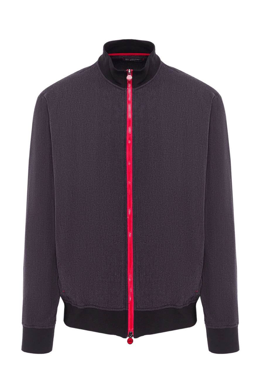 Kiton темно-серая мужская куртка бомбер с красной молнией 192807 - фото 1