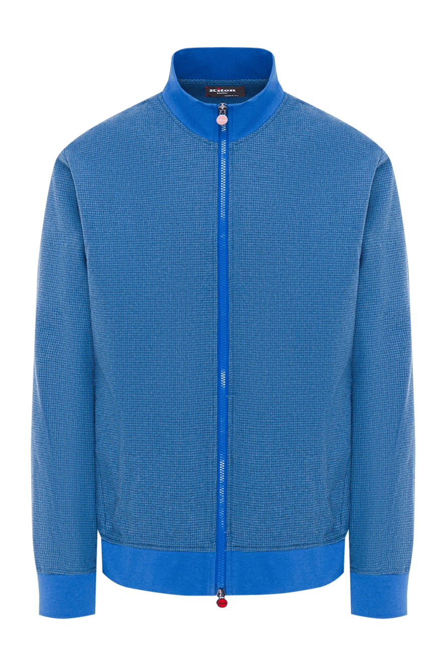 Kiton голубая трикотажная куртка на молнии премиум-класса 192810 - фото 1