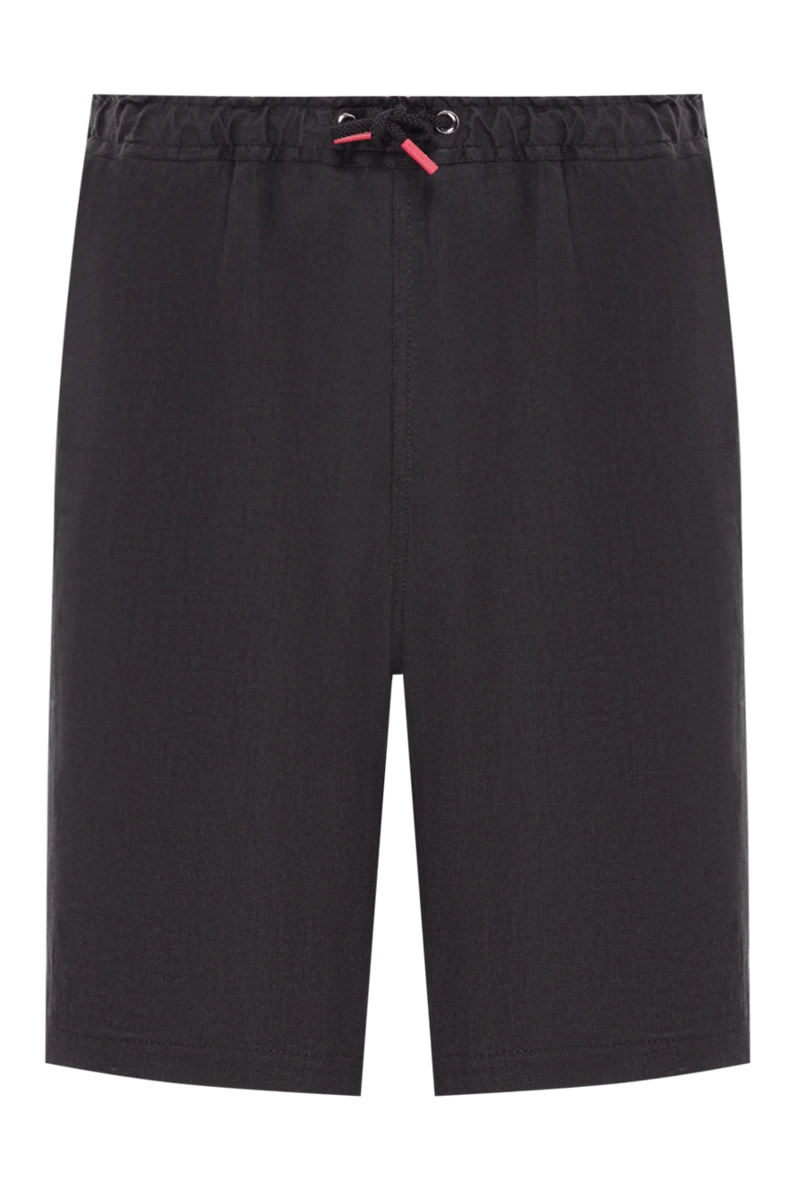 Kiton серпімді баулы белбеуі бар қара зығыр шорт 192816 - фото 1