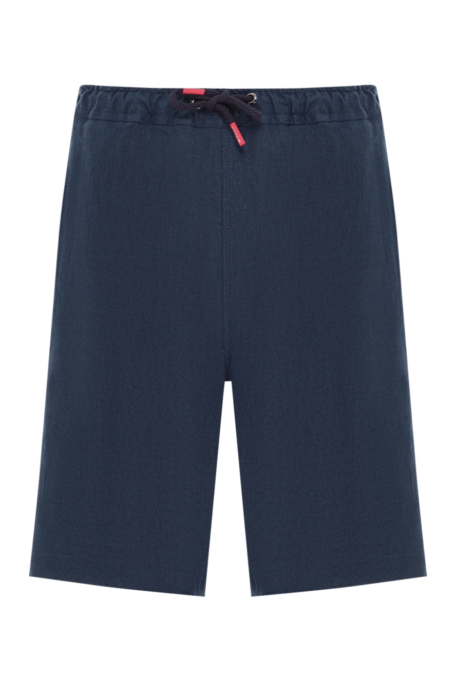 Kiton серпімді баулы белбеуі бар көк зығыр шорт 192818 - фото 1