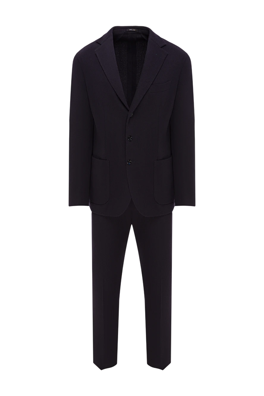 Kired men's classic dark blue suit made of wool and cashmere 192831 - photo 1