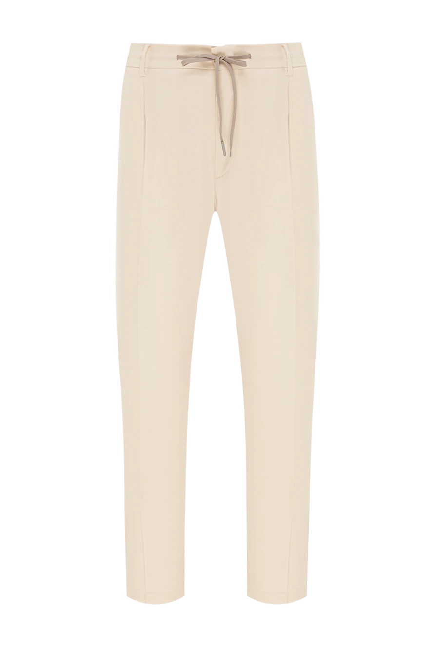 Berwich кремовые брюки в расслабленном стиле с поясом-кулиской и стрелками 192840 - фото 1