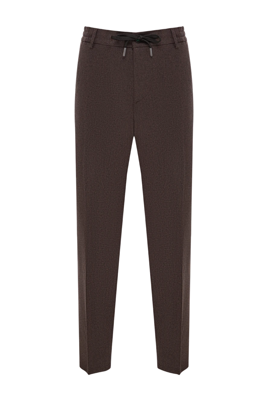 Berwich men's brown trousers with an elastic waistband and adjustable drawstring 192842 - photo 1