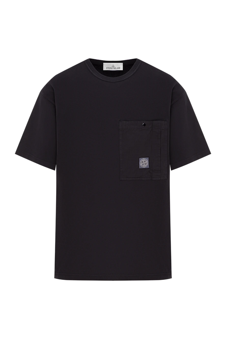 Stone Island футболка черная стандартного кроя с нагрудным карманом
192893 - фото 1