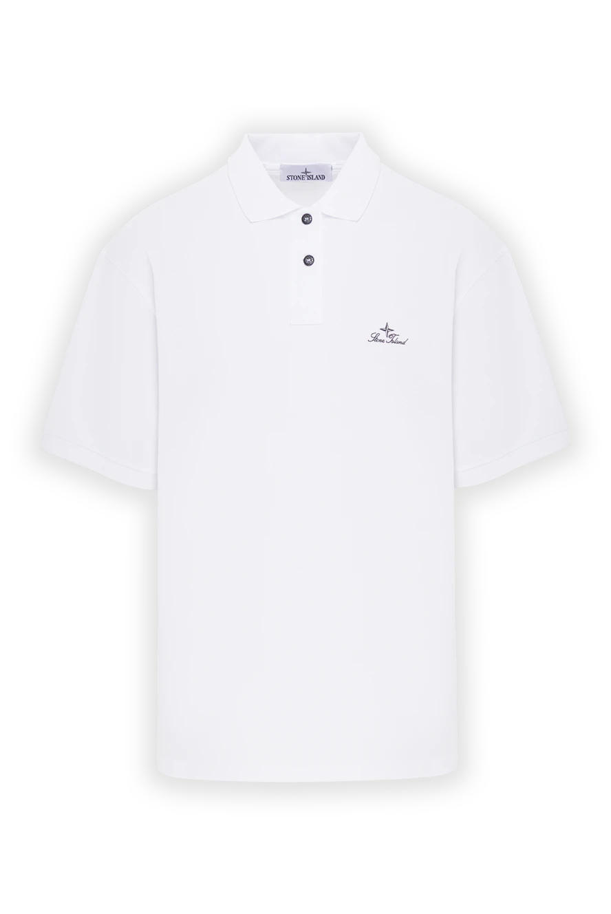 Stone Island белое поло стандартного кроя с короткими рукавами и вышитым логотипом
192897 - фото 1