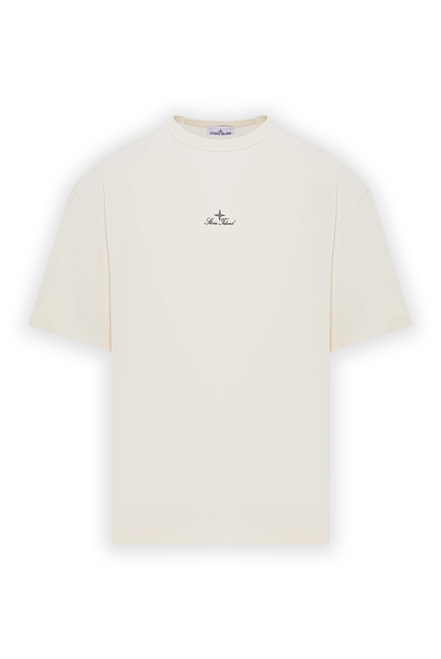 Stone Island кәдімгідей киюге болатын ақ футболка, кестеленген логотипі бар
192914 - фото 1