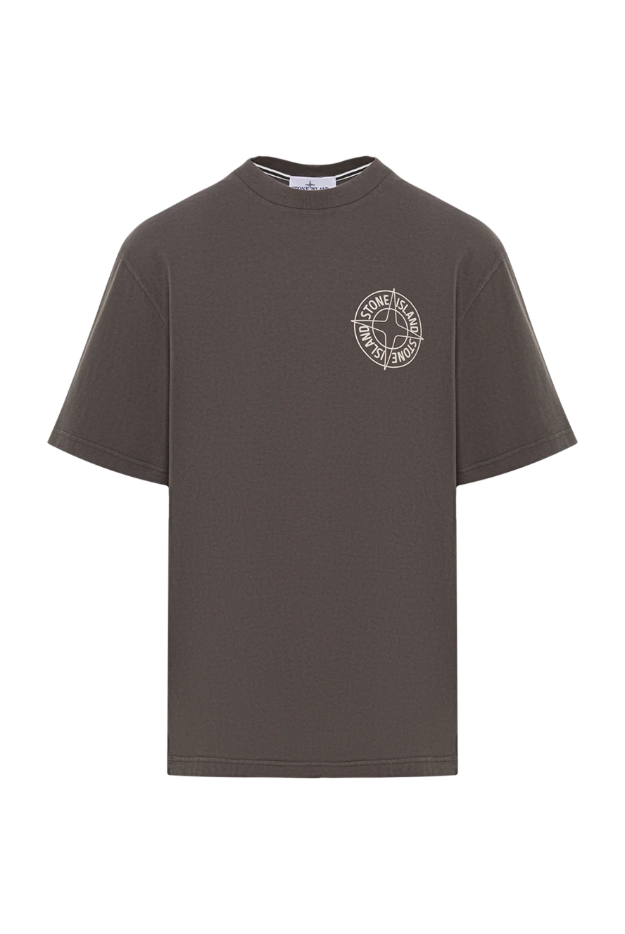 Stone Island темно-серая футболка стандартного кроя с принтом «outline compass».
192917 - фото 1