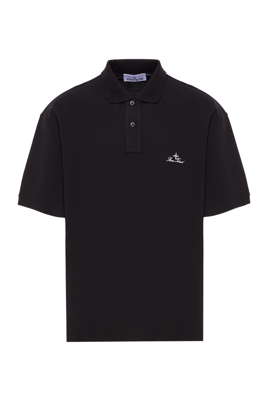 Stone Island черное поло стандартного кроя с короткими рукавами и вышитым логотипом
192919 - фото 1
