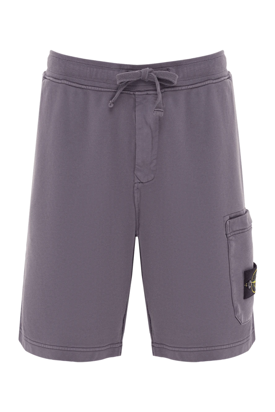 Stone Island regular fit grey sports shorts with patch pocket 192929 - photo 1
