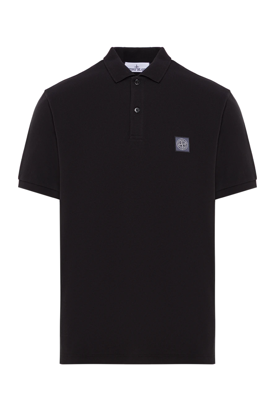 Stone Island органикалық мақтадан тігілген қара түсті қысқа жеңді поло жейдесі 192943 - фото 1