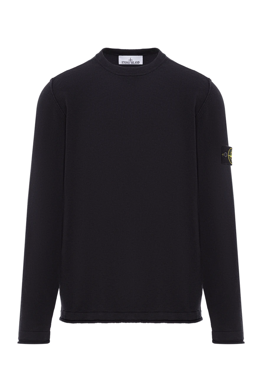 Stone Island вязаный черный свитер с круглым вырезом из органического хлопка и нейлона 192950 - фото 1