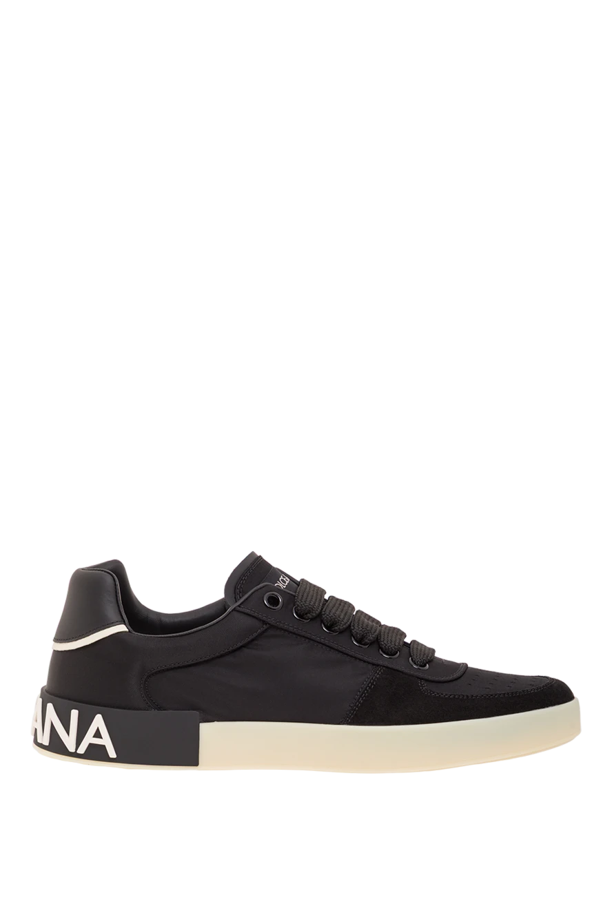 Dolce & Gabbana черные кроссовки portofino из нейлона и вставок из телячьей кожи 192960 - фото 1