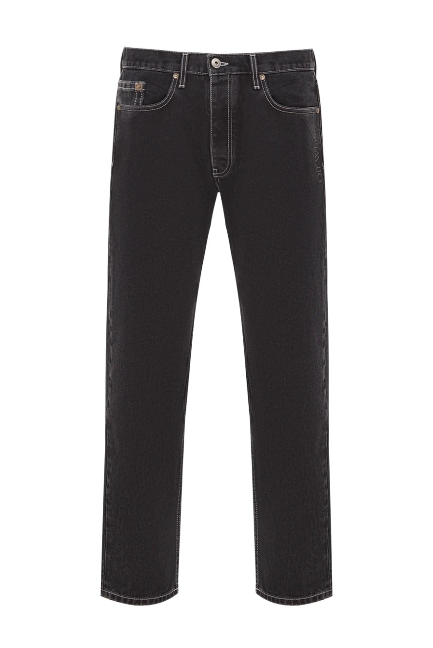 Off-White қалта басылымы бар көк түсті жартылай жебелі тар джинсы шалбар 192981 - фото 1